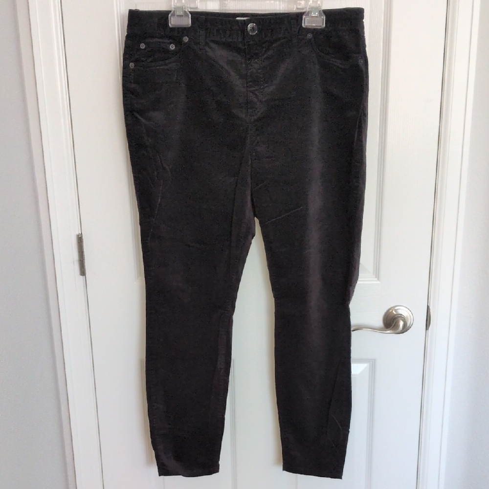 Vineyard Vines Jamie High Waisted Velveteen Ankle Pants - Black - 16